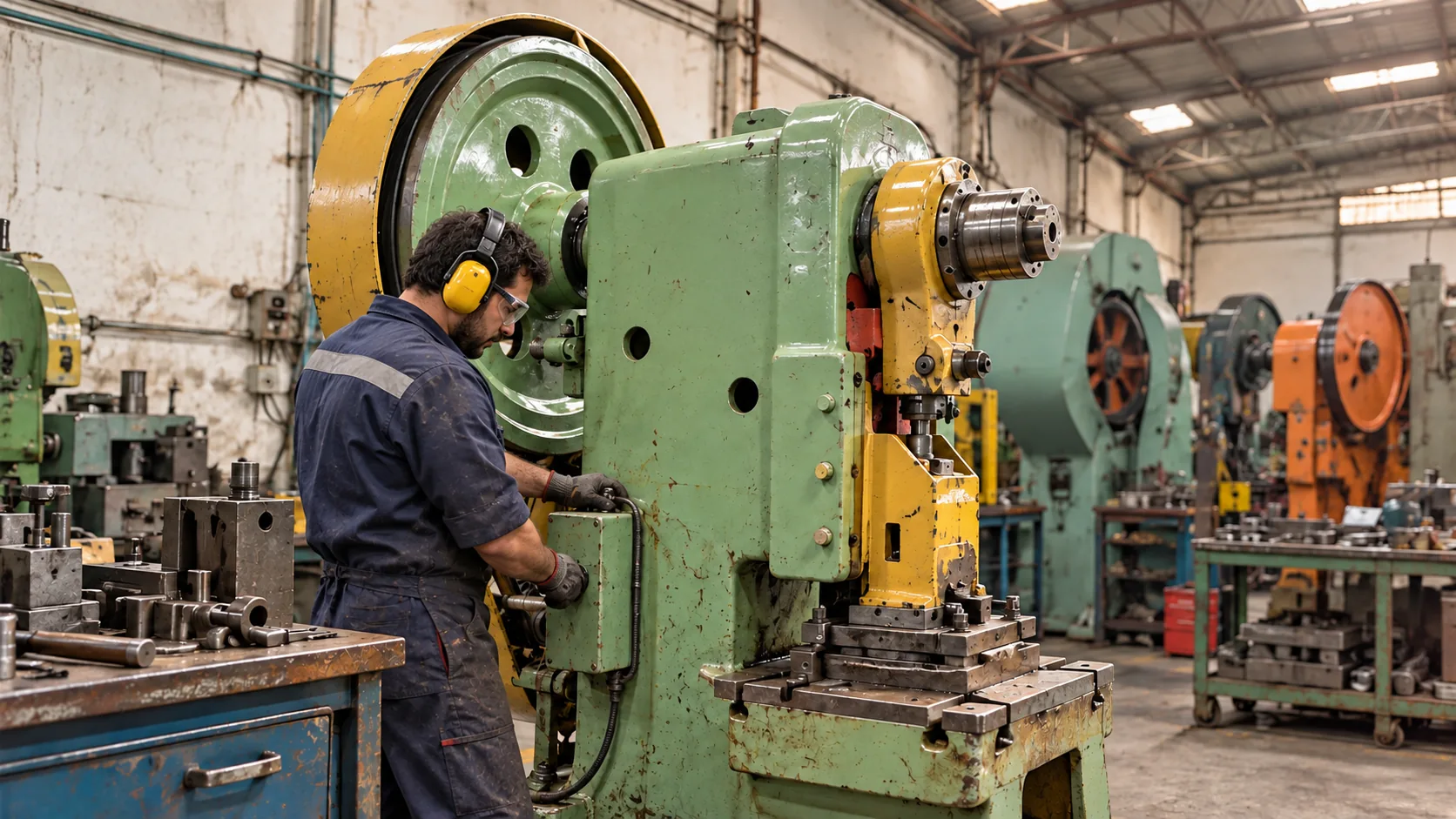 Equipamentos industriais na oficina Harlo